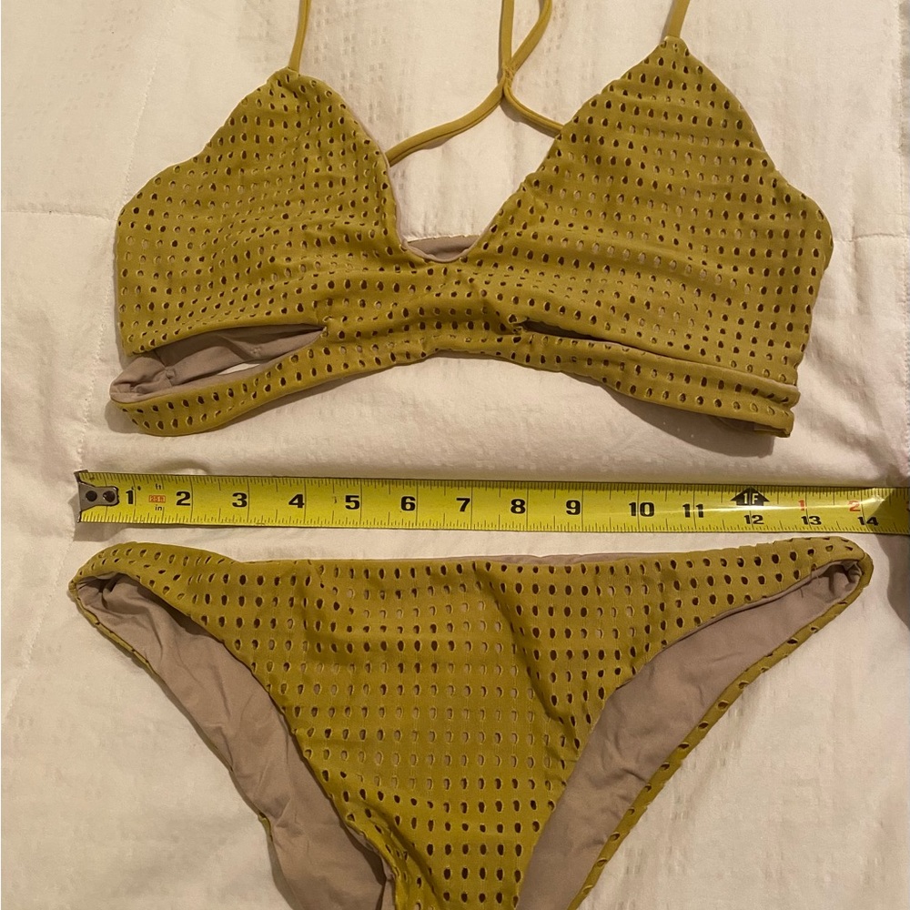 Acacia swimwear Yellow Eyelet Bikini Set - Picture 7 of 10